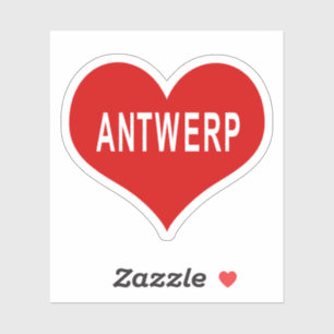 ANTWERP Rotes Herz Vinyl Aufkleber