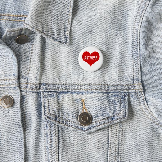 ANTWERP Rotes Liebe Herz Button (Beispiel)