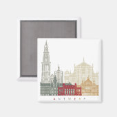 Antwerp skyline poster magnet (Vorderseite/Rückseite)