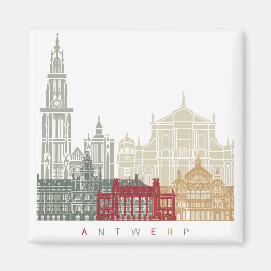 Antwerp skyline poster magnet (Vorne)