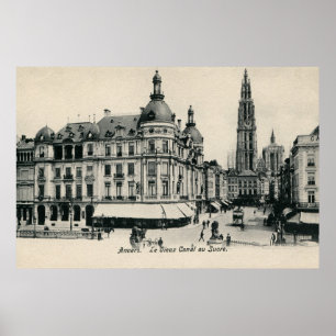 Antwerpen Antwerpen Suikerrui Vintage 1900 Poster