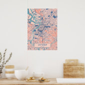 Antwerpen - Belgien Breezy City Map Poster (Küche)