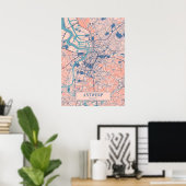 Antwerpen - Belgien Breezy City Map Poster (Heimbüro)