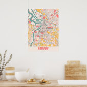 Antwerpen - Belgien Chalk City Map Poster (Küche)