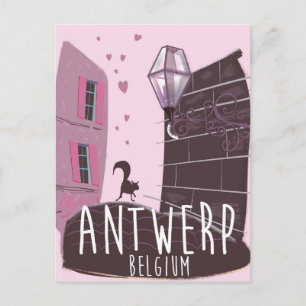 Antwerpen, Belgien Feiertagspostkarte