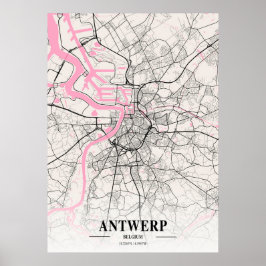 Antwerpen - Belgien Neapolitan City Map Poster