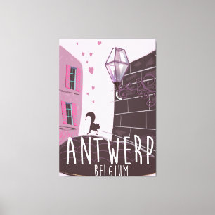 Antwerpen, Belgien Reiseplakat Leinwanddruck