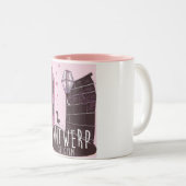 Antwerpen, Belgien Reiseplakat Zweifarbige Tasse (VorderseiteRechts)