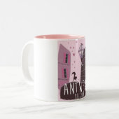 Antwerpen, Belgien Reiseplakat Zweifarbige Tasse (Vorderseite Links)