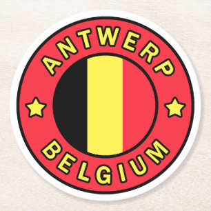 Antwerpen Belgien Runder Pappuntersetzer