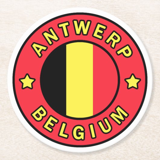 Antwerpen Belgien Runder Pappuntersetzer (Vorderseite)