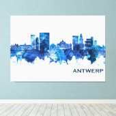 Antwerpen Belgien Skyline Blue Leinwanddruck (Insitu (Holzboden))