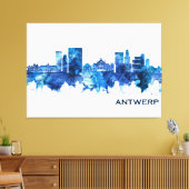 Antwerpen Belgien Skyline Blue Leinwanddruck (Insitu (Wohnzimmer))