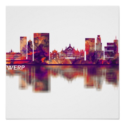 Antwerpen Belgien Skyline Poster (Vorderseite)