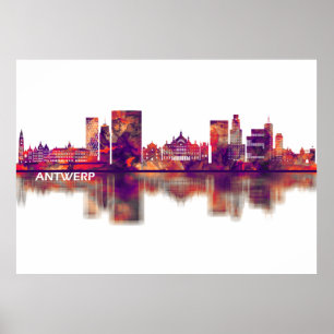 Antwerpen Belgien Skyline Poster