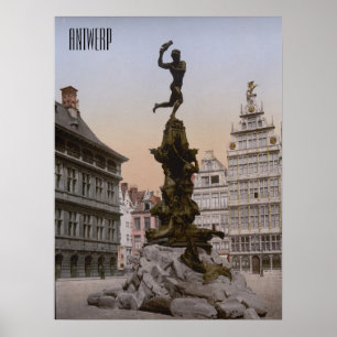 Antwerpen, Belgien um 1900 Poster