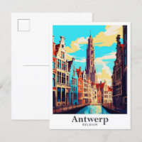 Antwerpen Belgium Vintage Travel Portrait