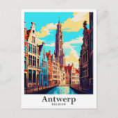 Antwerpen Belgium Vintage Travel Portrait Postkarte (Vorderseite)