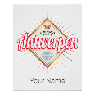 Antwerpen Flandern Belgien Retro Vintage Souvenir Poster