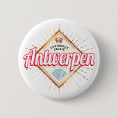 Antwerpen Flanders Belgien Retro Vintag Souvenir Button (Vorderseite)