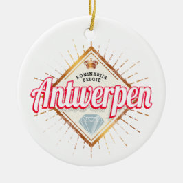 Antwerpen Flanders Belgien Retro Vintag Souvenir Keramik Ornament