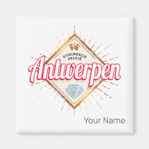 Antwerpen Flanders Belgien Retro Vintag Souvenir Magnet