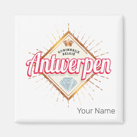 Antwerpen Flanders Belgien Retro Vintag Souvenir Magnet (Vorne)