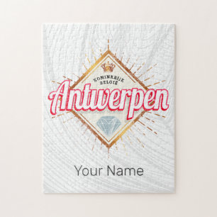 Antwerpen Flanders Belgien Retro Vintag Souvenir Puzzle