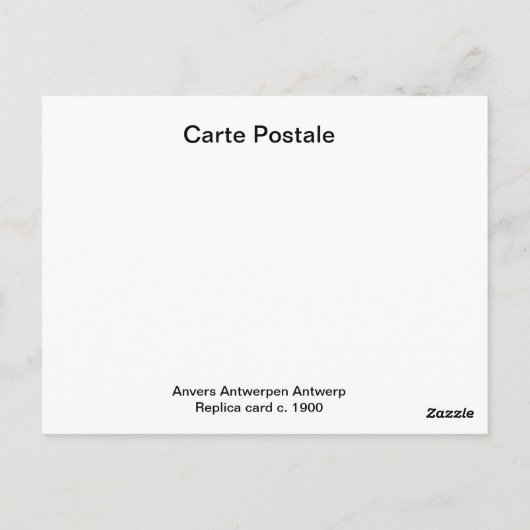 Antwerpen, Replik Karte c. 1900 (Rückseite)