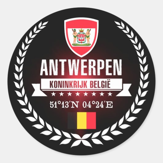 Antwerpen Runder Aufkleber (Vorderseite)
