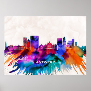 Antwerpen Skyline Poster
