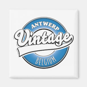 Antwerpener Belgium Vintages Logo Postkarte Magnet