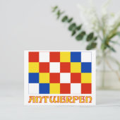 Antwerpener Flagge mit Name Postkarte (Stehend Vorderseite)