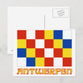 Antwerpener Flagge mit Name Postkarte (Vorne/Hinten)