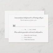 Antwort auf die Anzahl der schlichten RSVP-Karten  Einladung (Vorne/Hinten)