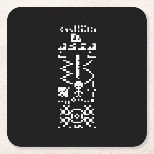 Antwort auf die binäre Meldung von Arecibo Rechteckiger Pappuntersetzer (Vorderseite)