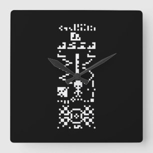 Antwort auf die Binary-Message von Arecibo Quadratische Wanduhr