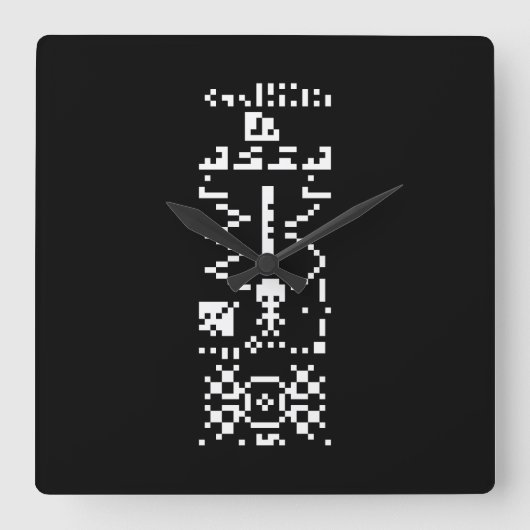 Antwort auf die Binary-Message von Arecibo Quadratische Wanduhr (Vorderseite)