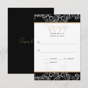 Antwort auf Gold und Black Wedding Einladung