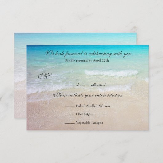 Antwort auf Hochzeiten am Meer auf das exakte Menü (Vorne/Hinten)