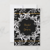 Antwort auf Hochzeiten mit Gold und Schwarz Einladung (Rückseite)