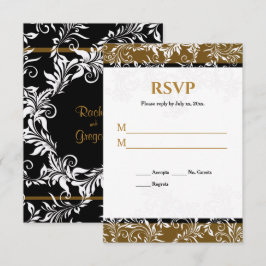 Antwort auf Hochzeiten mit Gold und Schwarz Einladung