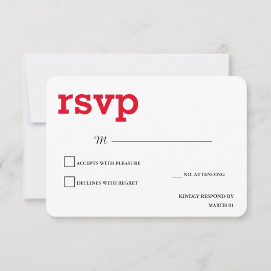 Antwort auf moderne Schlichte Minimalistische Rot- (Vorderseite)