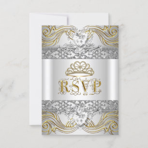 Antwort auf RSVP-Anfrage Silber Weiß Gold Quincean