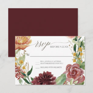 Antwort auf RSVP Herbst-Chrysantheme Rosen mit bla Einladung