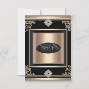 Antwort auf RSVP Party Art Deco Schwarz Kaffee