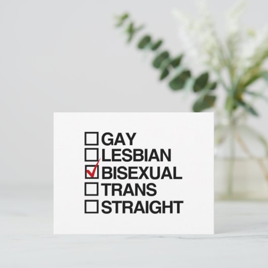 ANTWORT BISEXUAL POSTKARTE (Stehend Vorderseite)