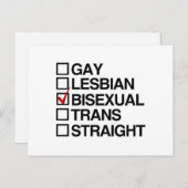 ANTWORT BISEXUAL POSTKARTE (Vorne/Hinten)