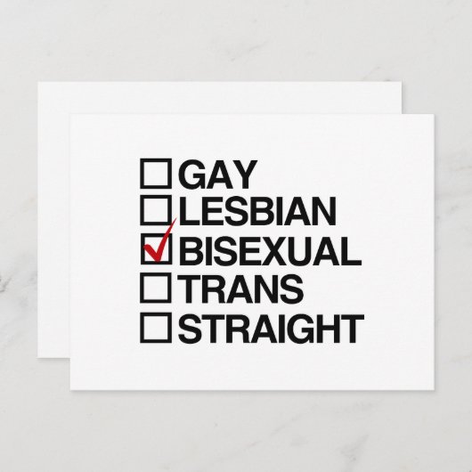 ANTWORT BISEXUAL POSTKARTE (Vorne/Hinten)