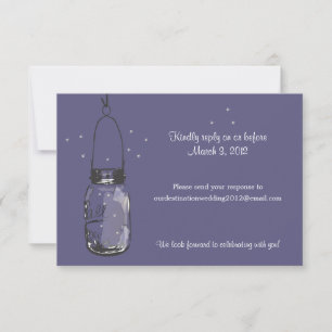 Antwort bitte Mason-Glas & Glühwürmchen Hochzeit